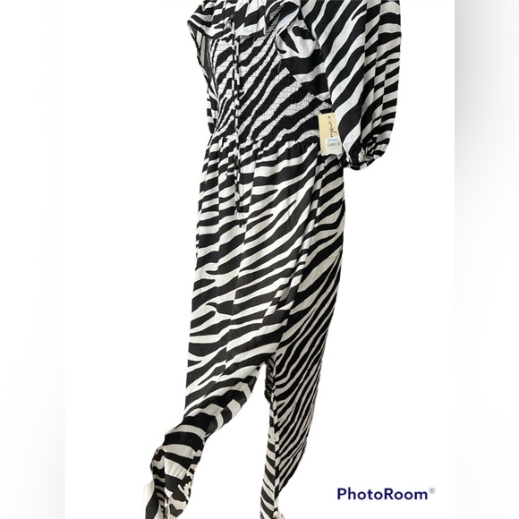 NWT WISHING WAVES ZEBRA DRESS FROM MACY’s BACKSTAGE SIZE MEDIUM - Picture 3 of 11